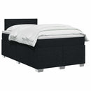 vidaXL Boxspring ágy matraccal fejtámlával Fekete 120 x 190 cm Szövet