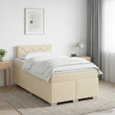 vidaXL Boxspring ágy matraccal Krémszínű 120 x 190 cm Szövet