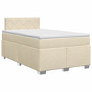 vidaXL Boxspring ágy matraccal Krémszínű 120 x 190 cm Szövet