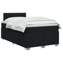vidaXL Boxspring ágy matraccal fejtámlával Fekete 120 x 200 cm Szövet