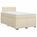 vidaXL Boxspring ágy matraccal Krémszínű 120 x 200 cm Szövet