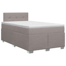 vidaXL Boxspring ágy matraccal Tópszínű 120 x 200 cm Szövet
