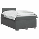 vidaXL Boxspring ágy matraccal Sötétszürke 120 x 200 cm Szövet