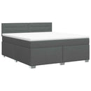 vidaXL Boxspring ágy matraccal Sötétszürke 140 x 190 cm Szövet