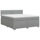 vidaXL Boxspring ágy matraccal Világosszürke 140 x 190 cm Szövet