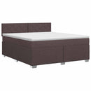 vidaXL Boxspring ágy matraccal Sötét Barna 140 x 190 cm Szövet
