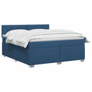 vidaXL Boxspring ágy matraccal fejtámlával Kék 140 x 190 cm Szövet
