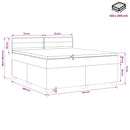vidaXL Boxspring ágy matraccal Sötét Barna 140 x 200 cm Szövet