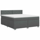 vidaXL Boxspring ágy matraccal Sötétszürke 140 x 200 cm Szövet