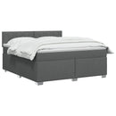 vidaXL Boxspring ágy matraccal Sötétszürke 140 x 200 cm Szövet