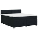 vidaXL Boxspring ágy matraccal fejtámlával Fekete 140 x 200 cm Szövet