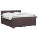 vidaXL Boxspring ágy matraccal Sötét Barna 140 x 200 cm Szövet