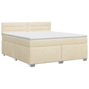 vidaXL Boxspring ágy matraccal Krémszínű 160 x 200 cm Szövet
