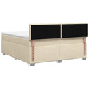 vidaXL Boxspring ágy matraccal Krémszínű 160 x 200 cm Szövet