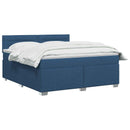 vidaXL Boxspring ágy matraccal fejtámlával Kék 160 x 200 cm Szövet