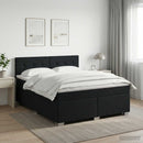 vidaXL Boxspring ágy matraccal fejtámlával Fekete 180 x 200 cm Szövet