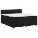vidaXL Boxspring ágy matraccal fejtámlával Fekete 160 x 200 cm Szövet
