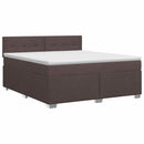vidaXL Boxspring ágy matraccal Sötét Barna 160 x 200 cm Szövet