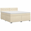 vidaXL Boxspring ágy matraccal Krémszínű 160 x 200 cm Szövet