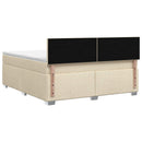 vidaXL Boxspring ágy matraccal Krémszínű 160 x 200 cm Szövet