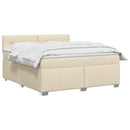 vidaXL Boxspring ágy matraccal Krémszínű 160 x 200 cm Szövet
