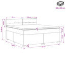vidaXL Boxspring ágy matraccal Krémszínű 160 x 200 cm Szövet