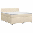 vidaXL Boxspring ágy matraccal Krémszínű 160 x 200 cm Szövet