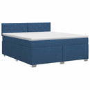 vidaXL Boxspring ágy matraccal fejtámlával Kék 160 x 200 cm Szövet