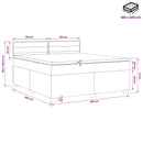vidaXL Boxspring ágy matraccal Világosszürke 180 x 200 cm Szövet