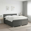 vidaXL Boxspring ágy matraccal Sötétszürke 180 x 200 cm Szövet