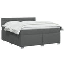 vidaXL Boxspring ágy matraccal Sötétszürke 180 x 200 cm Szövet
