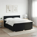 vidaXL Boxspring ágy matraccal fejtámlával Fekete 180 x 200 cm Szövet