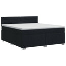 vidaXL Boxspring ágy matraccal fejtámlával Fekete 180 x 200 cm Szövet