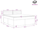vidaXL Boxspring ágy matraccal fejtámlával Fekete 180 x 200 cm Szövet