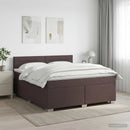 vidaXL Boxspring ágy matraccal Sötét Barna 160 x 200 cm Szövet