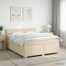 vidaXL Boxspring ágy matraccal Krémszínű 140 x 190 cm Szövet