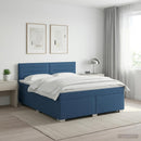 vidaXL Boxspring ágy matraccal fejtámlával Kék 160 x 200 cm Szövet