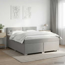 vidaXL Boxspring ágy matraccal Világosszürke 140 x 190 cm Szövet