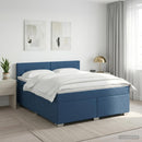 vidaXL Boxspring ágy matraccal fejtámlával Kék 140 x 190 cm Szövet