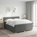 vidaXL Boxspring ágy matraccal Sötétszürke 140 x 200 cm Szövet
