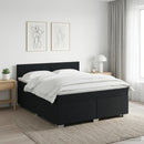 vidaXL Boxspring ágy matraccal fejtámlával Fekete 160 x 200 cm Szövet