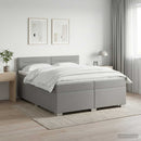vidaXL Boxspring ágy matraccal Világosszürke 200 x 200 cm Szövet