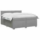 vidaXL Boxspring ágy matraccal Világosszürke 200 x 200 cm Szövet