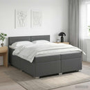 vidaXL Boxspring ágy matraccal Sötétszürke 200 x 200 cm Szövet