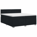 vidaXL Boxspring ágy matraccal fejtámlával Fekete 200 x 200 cm Szövet