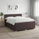 vidaXL Boxspring ágy matraccal Sötét Barna 200 x 200 cm Szövet