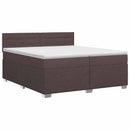 vidaXL Boxspring ágy matraccal Sötét Barna 200 x 200 cm Szövet