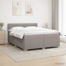 vidaXL Boxspring ágy matraccal Tópszínű 200 x 200 cm Szövet