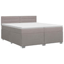 vidaXL Boxspring ágy matraccal Tópszínű 200 x 200 cm Szövet