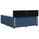 vidaXL Boxspring ágy matraccal fejtámlával Kék 200 x 200 cm Szövet